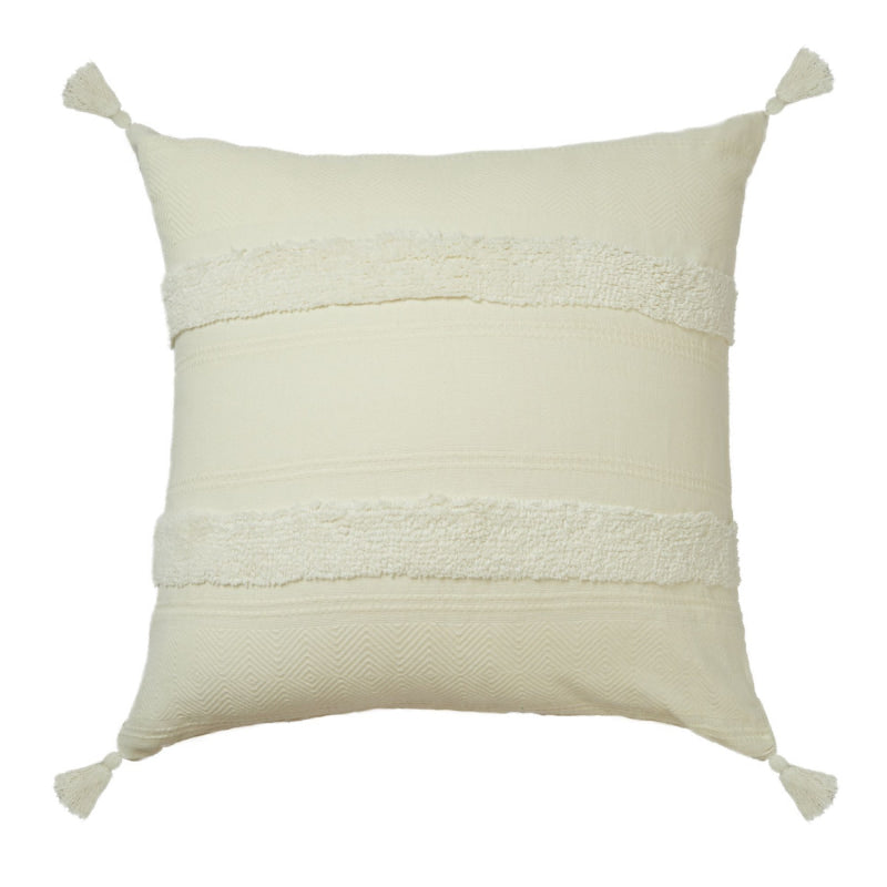 Accessorize Indra Off White 45x45cm Tassel Cushion (6719423283244)