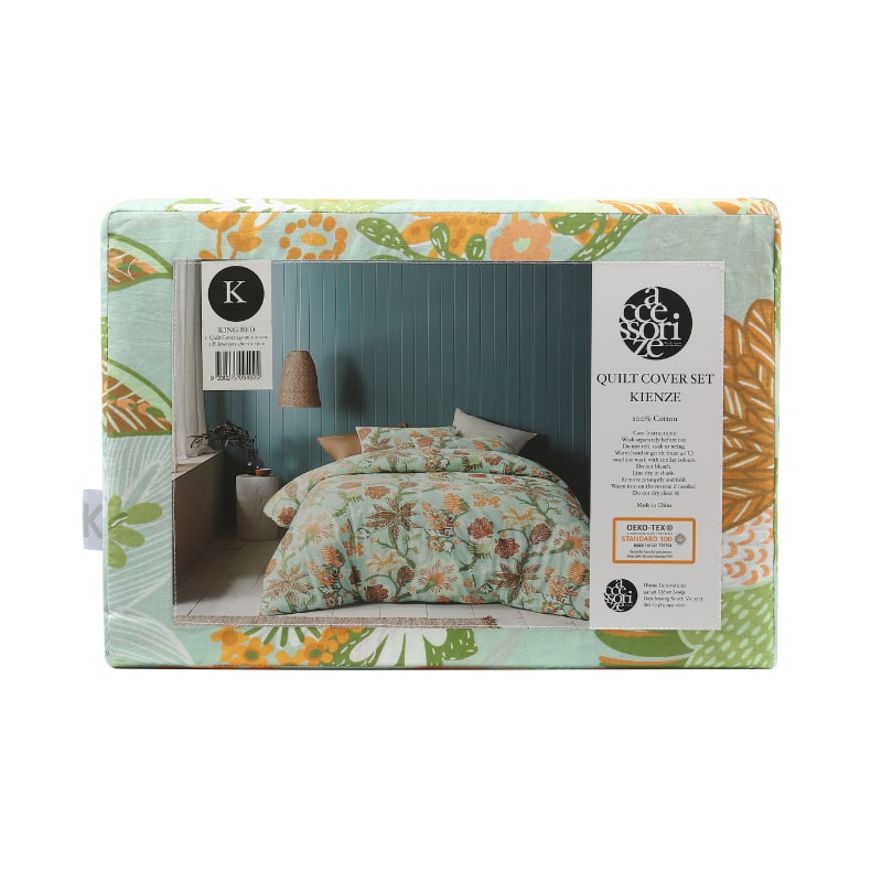 Accessorize Kienze Washed Cotton Printed Quilt Cover Set (6983663976492)