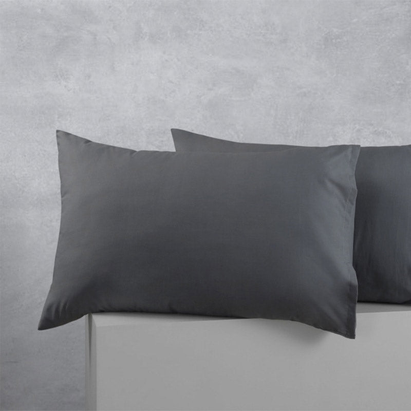Accessorize King Cotton Polyester Charcoal Pillowcases Set of 2 (6721562738732)