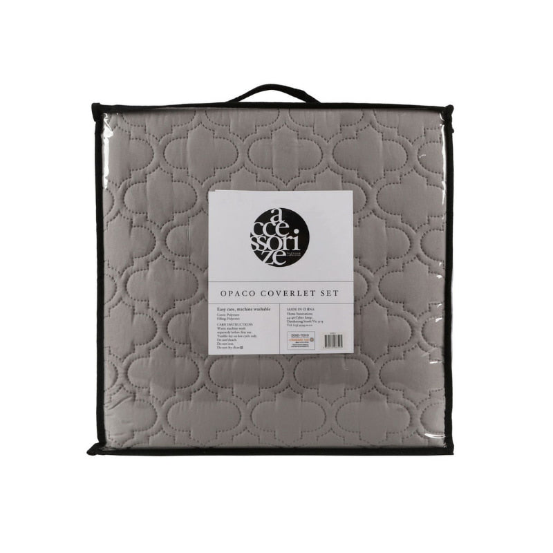Accessorize Opaco Charcoal Coverlet Set (6719768657964)