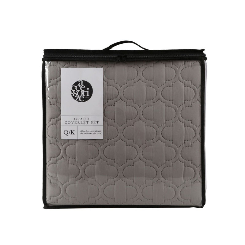 Accessorize Opaco Charcoal Coverlet Set (6719768657964)