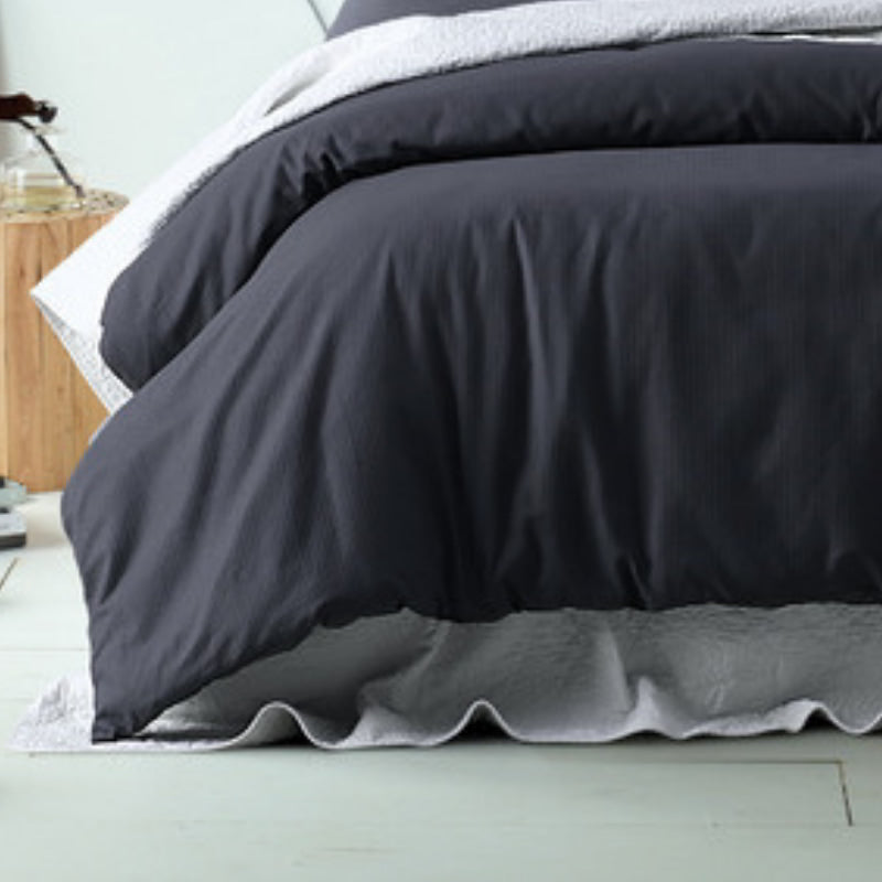 Accessorize Waffle Polyester Cotton Slate Quilt Cover Set (6726148816940)