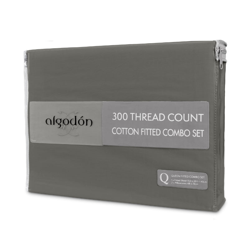 Algodon 300 Thread Count Cotton Fitted Combo Set (6649848791084)