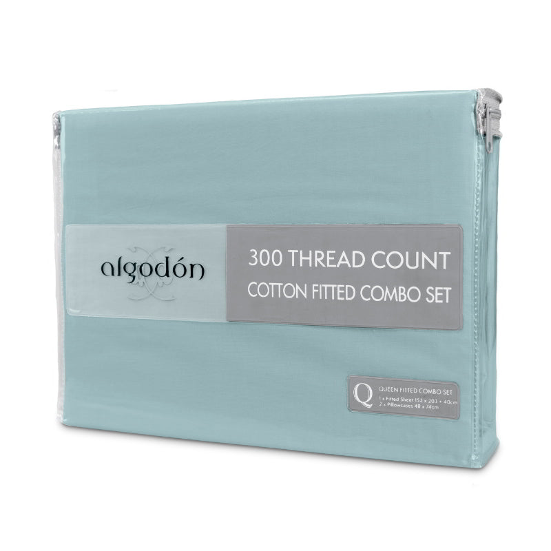 Algodon 300 Thread Count Cotton Fitted Combo Set (6649848791084)