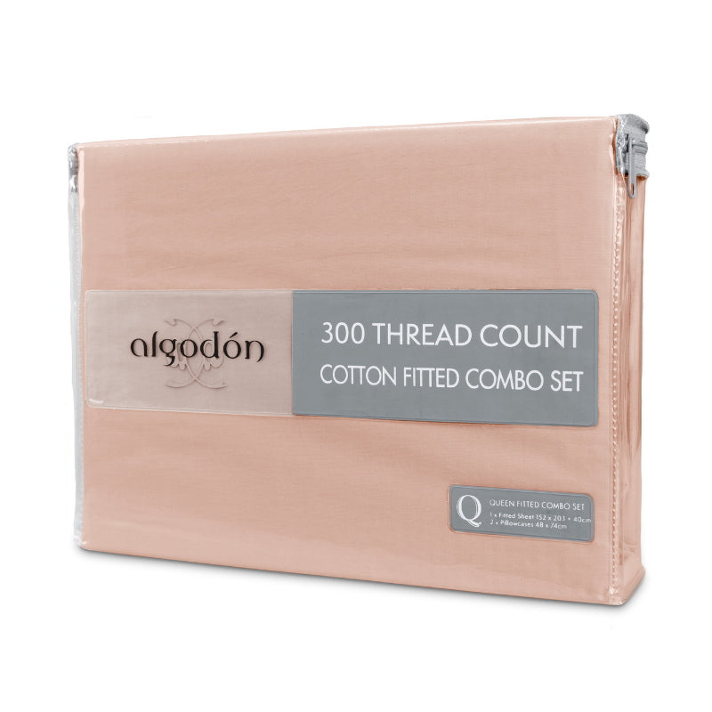 Algodon 300 Thread Count Cotton Fitted Combo Set (6649848791084)