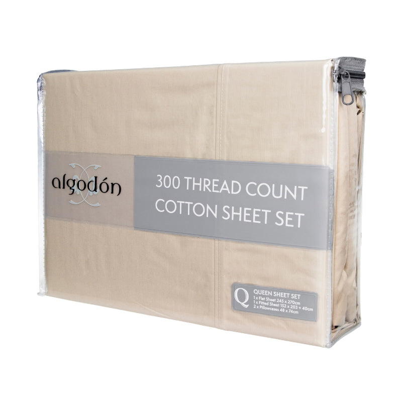Algodon 300 Thread Count Cotton Sheet Set (6649842729004)