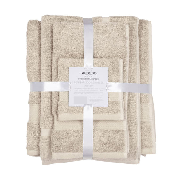 Algodon St Regis Collection 5 Piece Stone Towel Pack