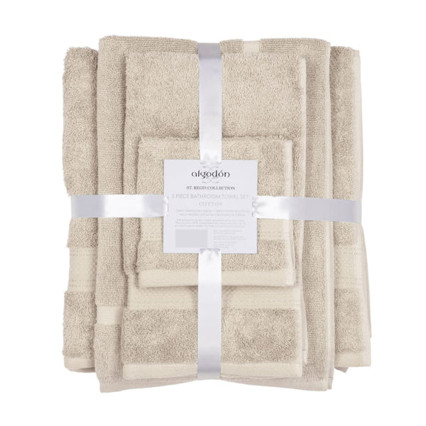 Algodon St Regis Collection 5 Piece Stone Towel Pack