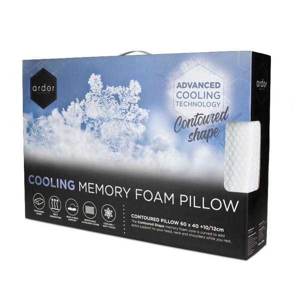 Ardor Cooling Memory Foam Contoured Pillow (6652551790636)