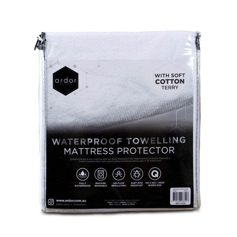 Ardor Towelling Waterproof Mattress Protector (6655280775212)