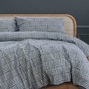 Ardor Boudoir Fletcher Printed Faded Indigo Quilt Cover Set