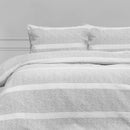 Ardor Boudoir Liam Chenille Stripe Grey Quilt Cover Set