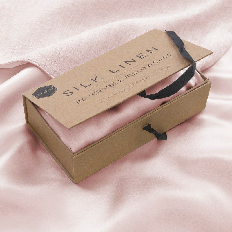 Ardor Silk Linen Dusky Pink Reversible Pillowcase