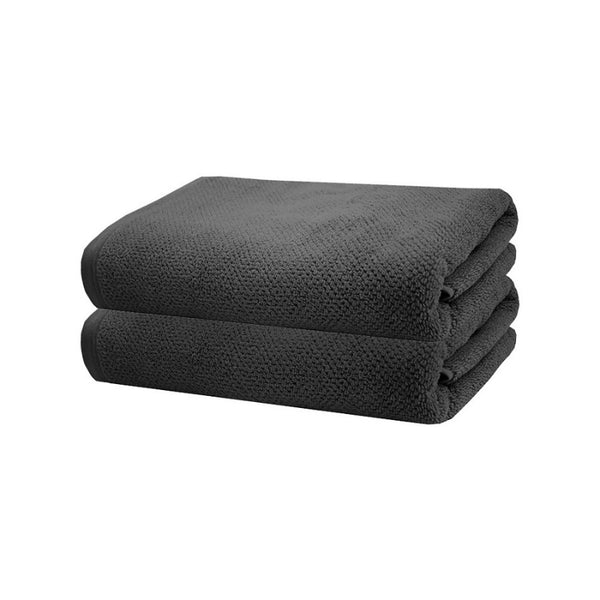 alt="Charcoal soft cotton bath towels"