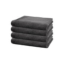 alt="Four beautiful, soft charcoal cotton hand towels"