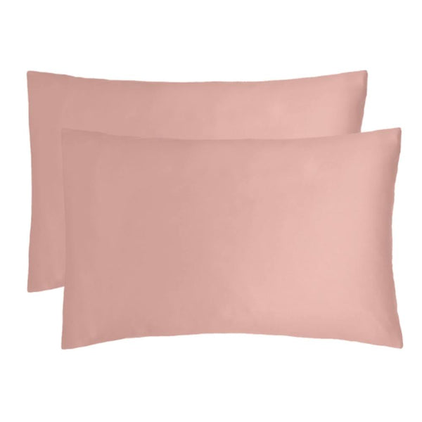 alt="A pair of pink bamboo satin pillowcase."