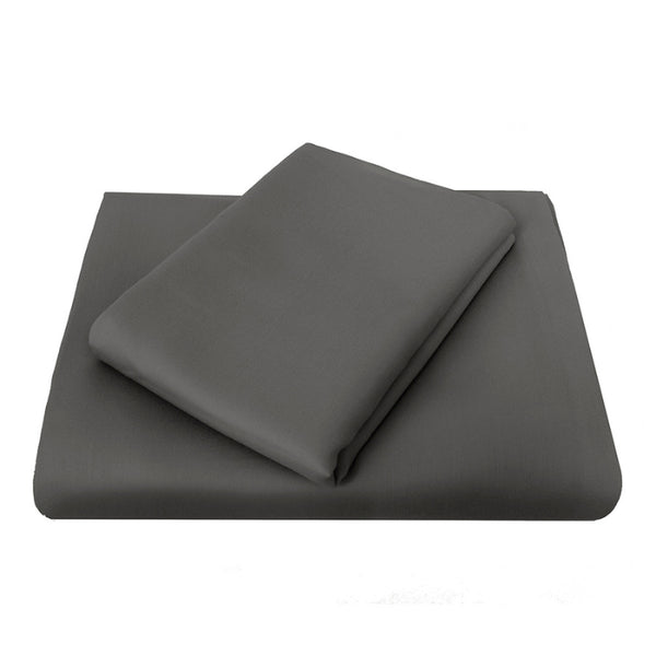 alt="Charcoal plain fitted sheet"