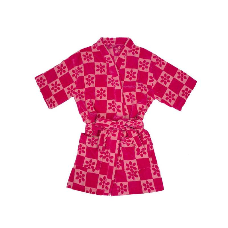 Bambury Daisy Check Pink Robe (6922818813996)