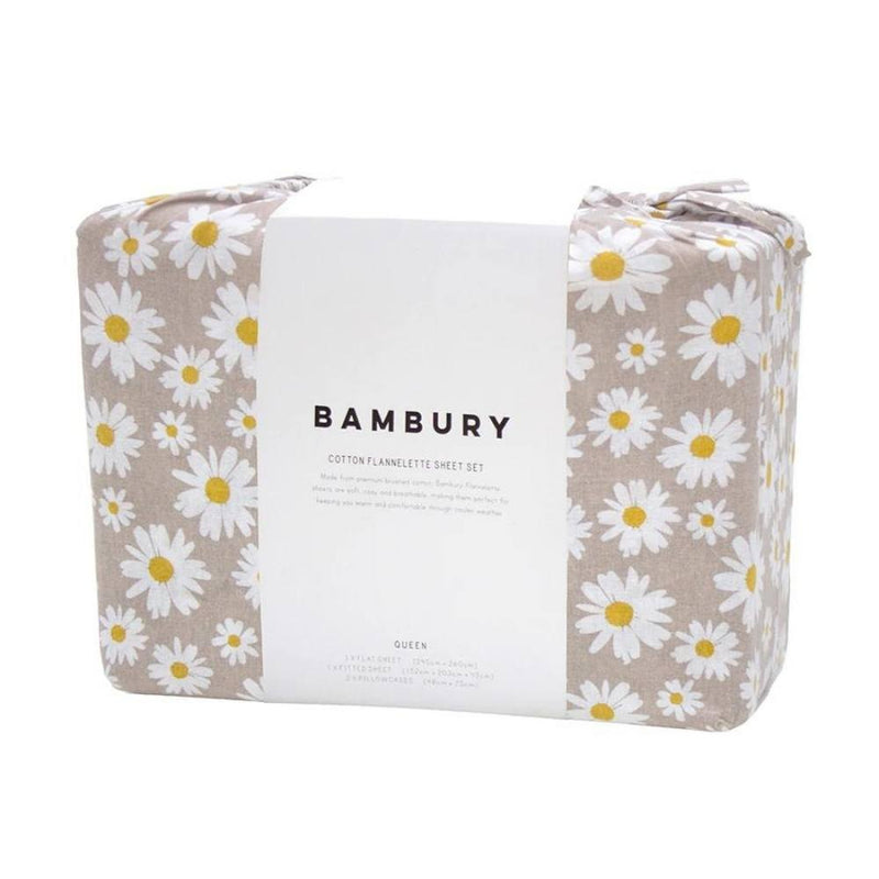 Bambury Daisy Flannelette Sheet Set (6813506764844)