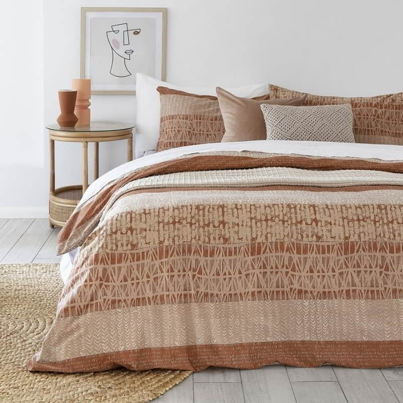 Bambury Darlington Terracotta Quilt Cover Set (6621612638252)