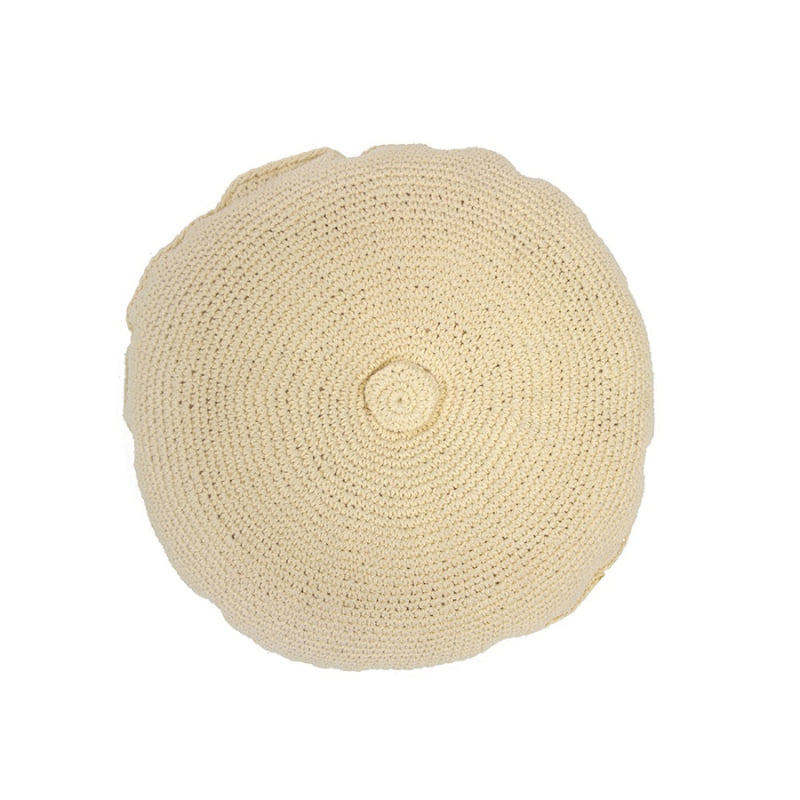 Bambury Demi Custard 45cm Round Cushion (6929421500460)