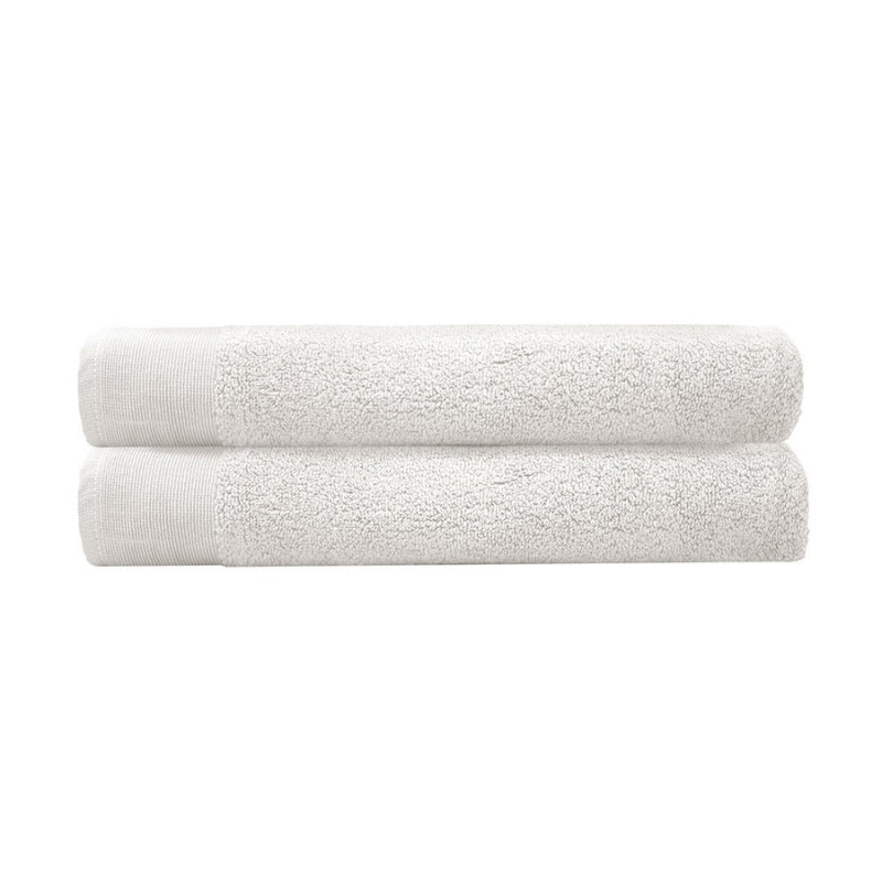 alt="Two beautiful, soft white cotton bath sheets"
