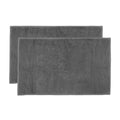 alt="Two beautiful, soft grey cotton bath mats"