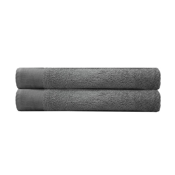 alt="Two beautiful, soft grey cotton bath sheets"