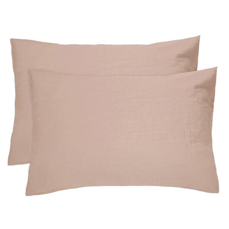 Bambury French Flax Linen Tea Rose Pillowcase Pair (6618721714220)