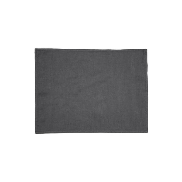 Bambury French Linen Charcoal Placemat (6620889579564)