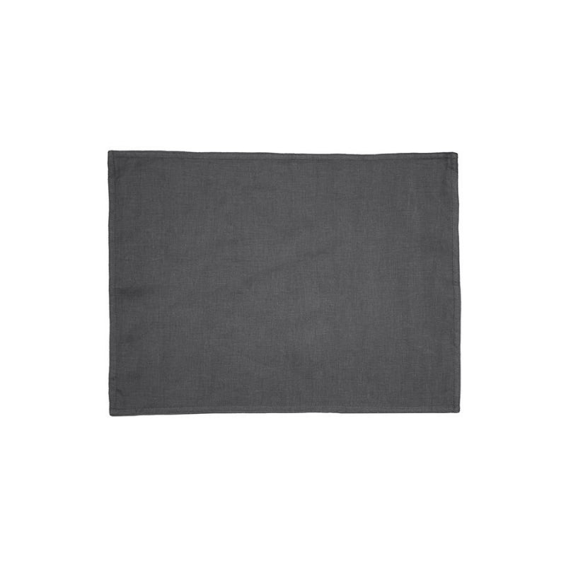 Bambury French Linen Charcoal Placemat (6620889579564)