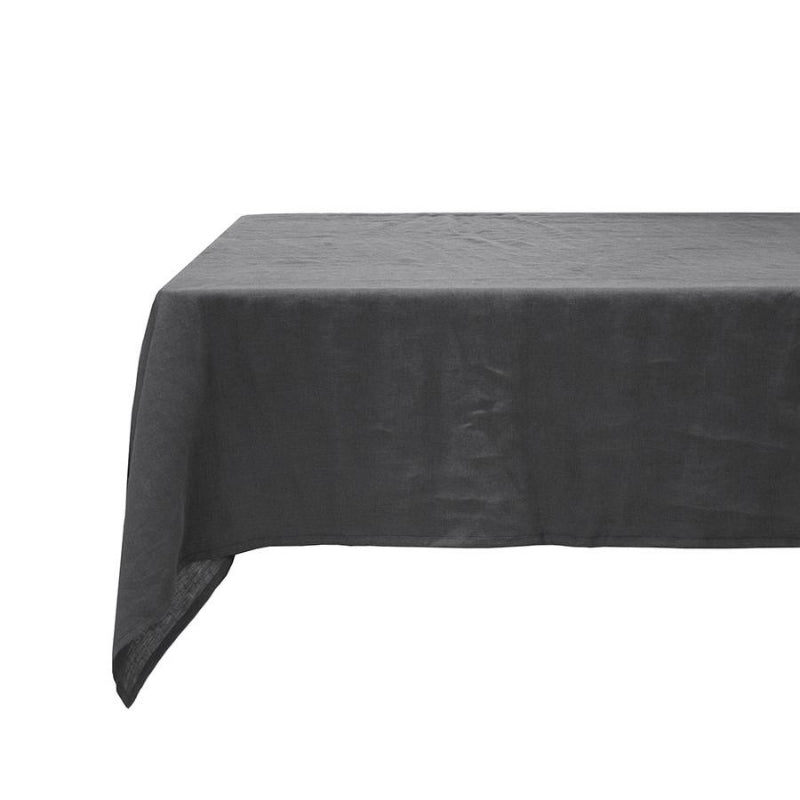 Bambury French Linen Charcoal Tablecloth (6620898295852)