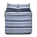 alt="Blue horizontal stripes quilt cover set"