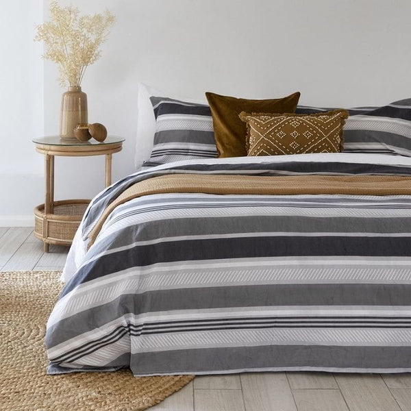 Bambury Indiana Grey Quilt Cover Set (6621614112812)