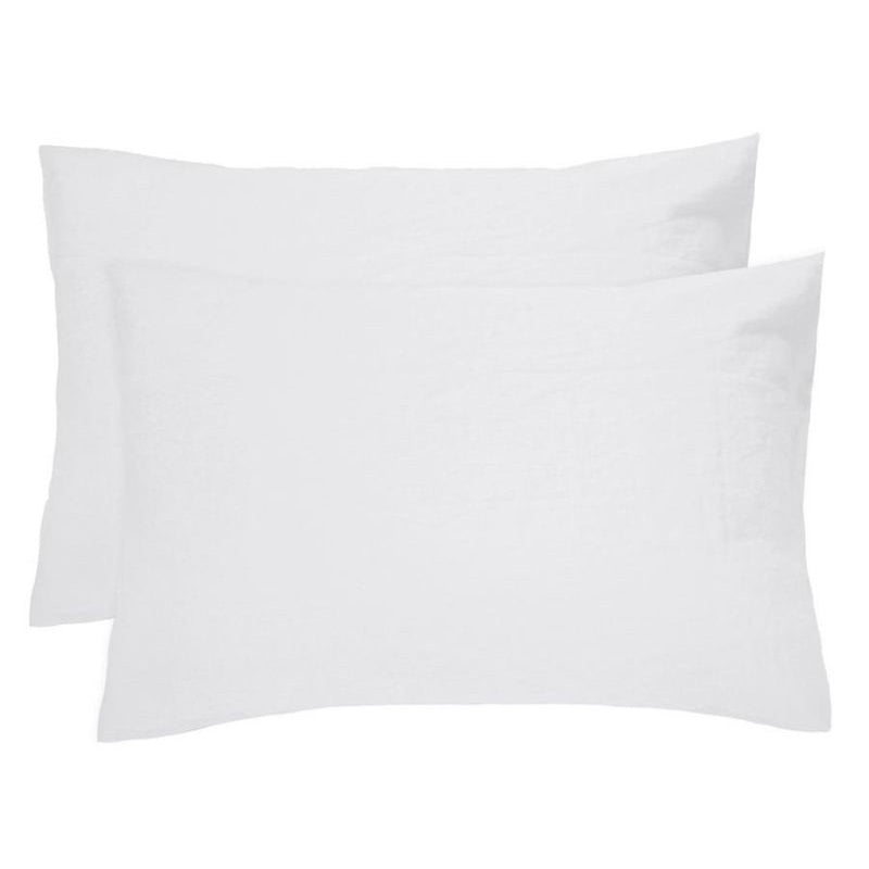 Bambury French Flax Linen Ivory Pillowcase Pair (6618736066604)