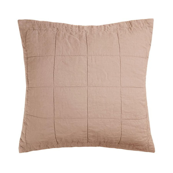 Bambury French Flax Linen Quilted Tea Rose European Pillow Sham (6619368161324)