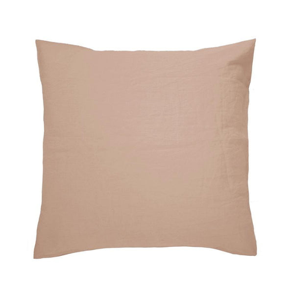 alt="Plain pink french flax linen european pillowcase"