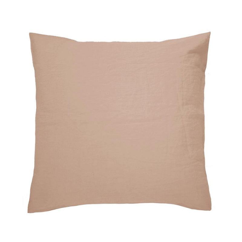 alt="Plain pink french flax linen european pillowcase"
