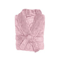 Ultra-soft and comfortable pink robe, great for staying warm in colder season and made from 100% polyester coral fleece.