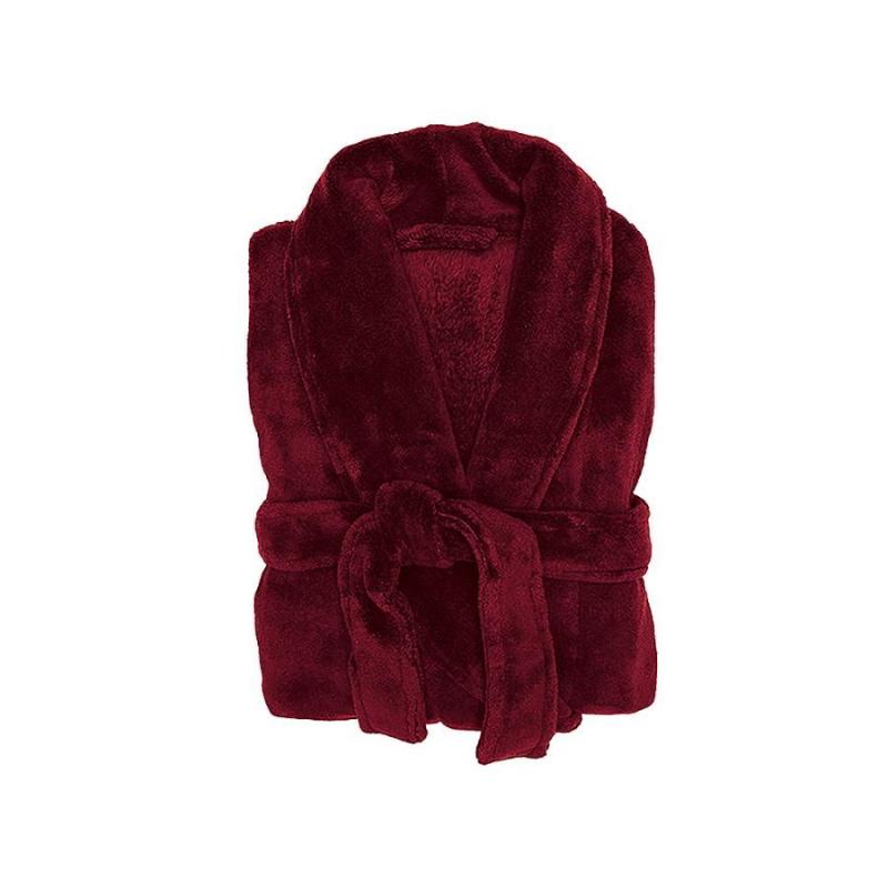 Ultra-soft and comfortable red robe, great for staying warm in colder season and made from 100% polyester coral fleece.