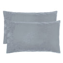 alt="Pair of steel blue organic cotton pillowcases"