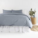 Bambury Temple Organic Cotton Steel Blue Quilt Cover Set (6921882435628)