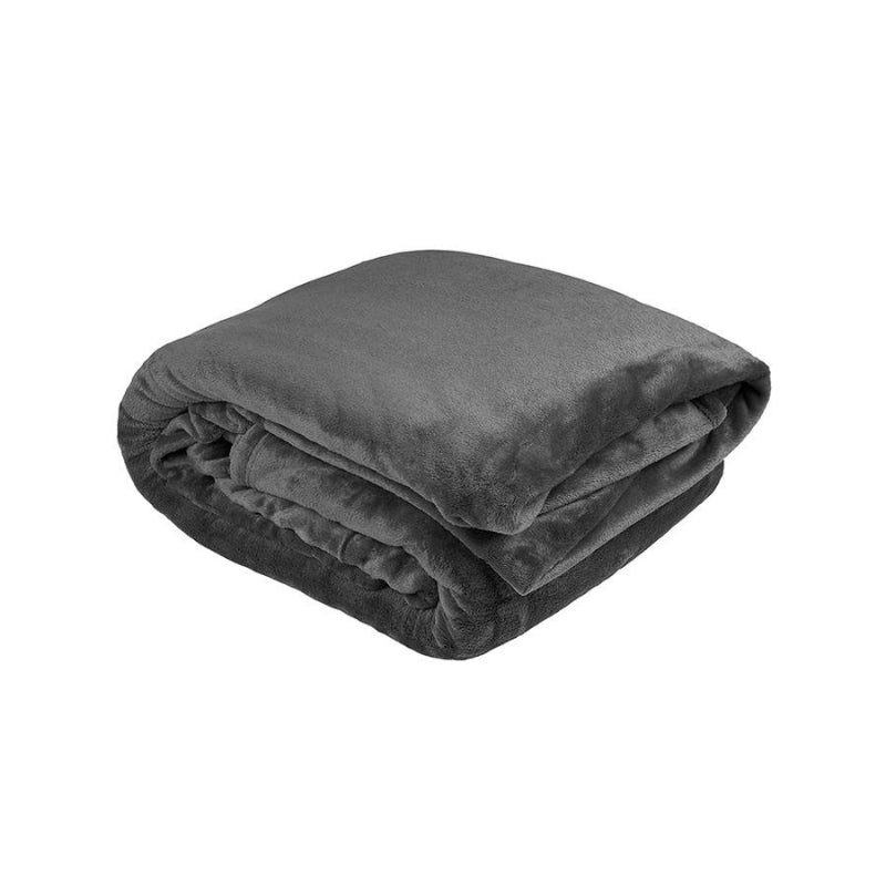 A stack of charcoal blanket is soft and silky to touch, perfect for warmth on the bed or cosying up on the couch.