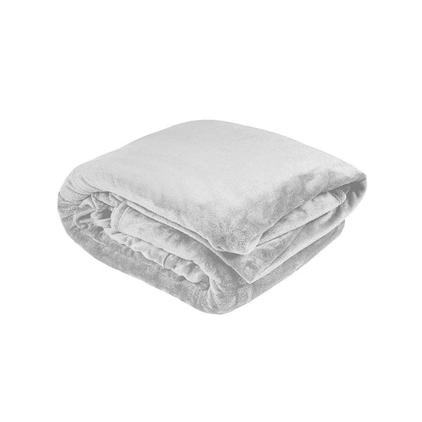 A stack of silver blanket is soft and silky to touch, perfect for warmth on the bed or cosying up on the couch.
