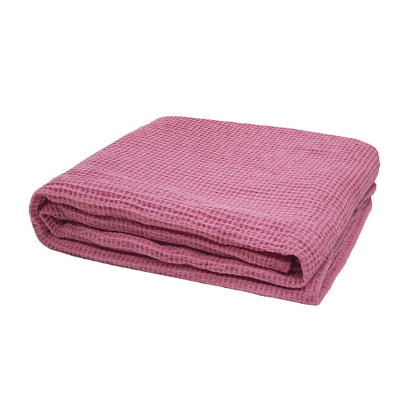 Bambury Waffle Pink Throw (6930721701932)