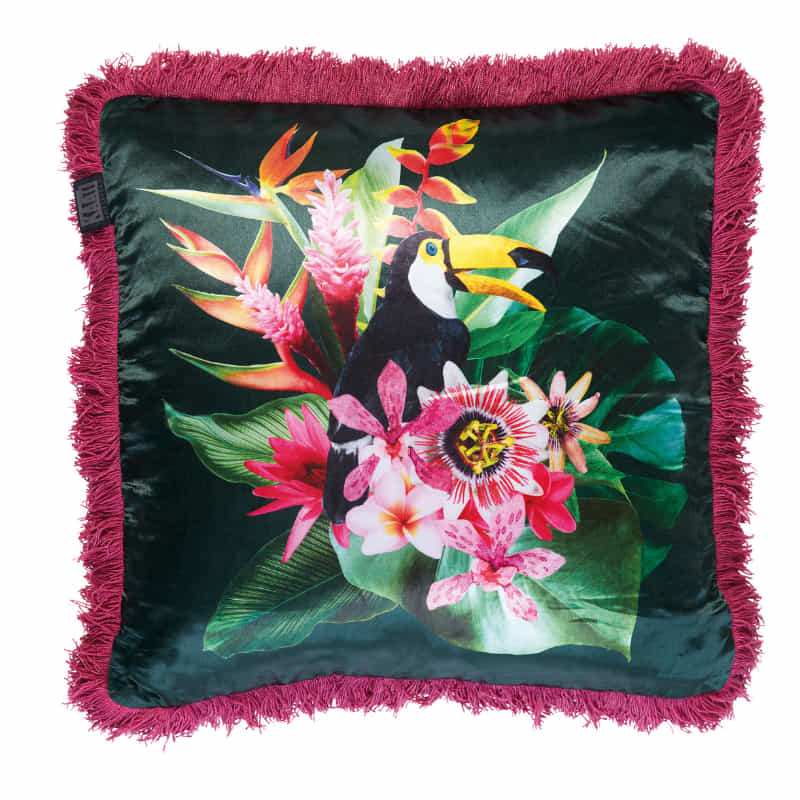 Bedding House Jungle Fever Pink 45x45cm Filled Cushion (6682983825452)