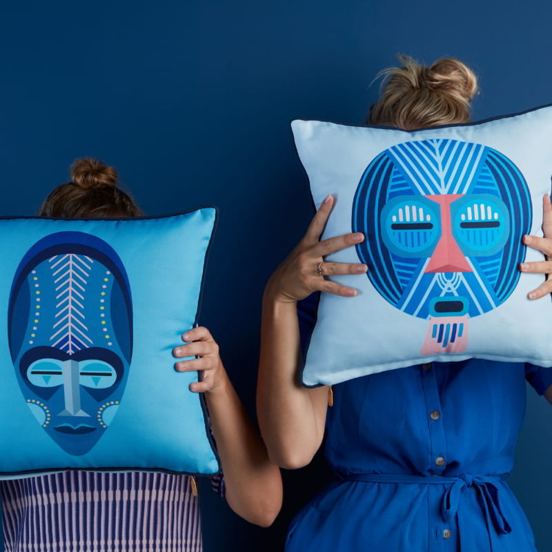 Bedding House Mascarade Blue 40x40cm Cushion (6682220396588)