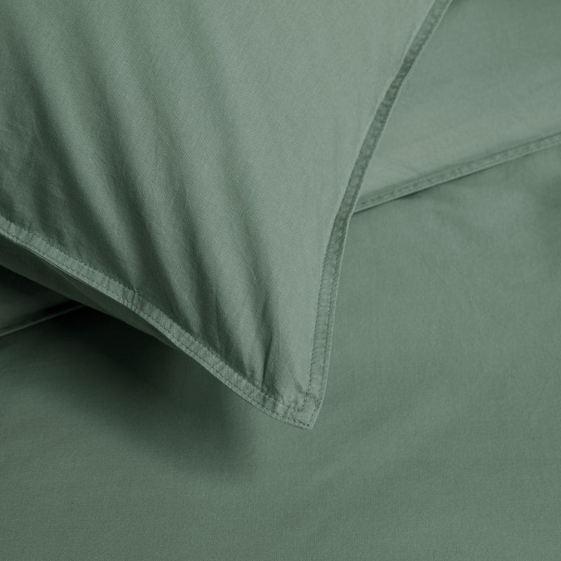 Bedding House Organic Cotton Basic Green Quilt Cover Set (6683623718956)