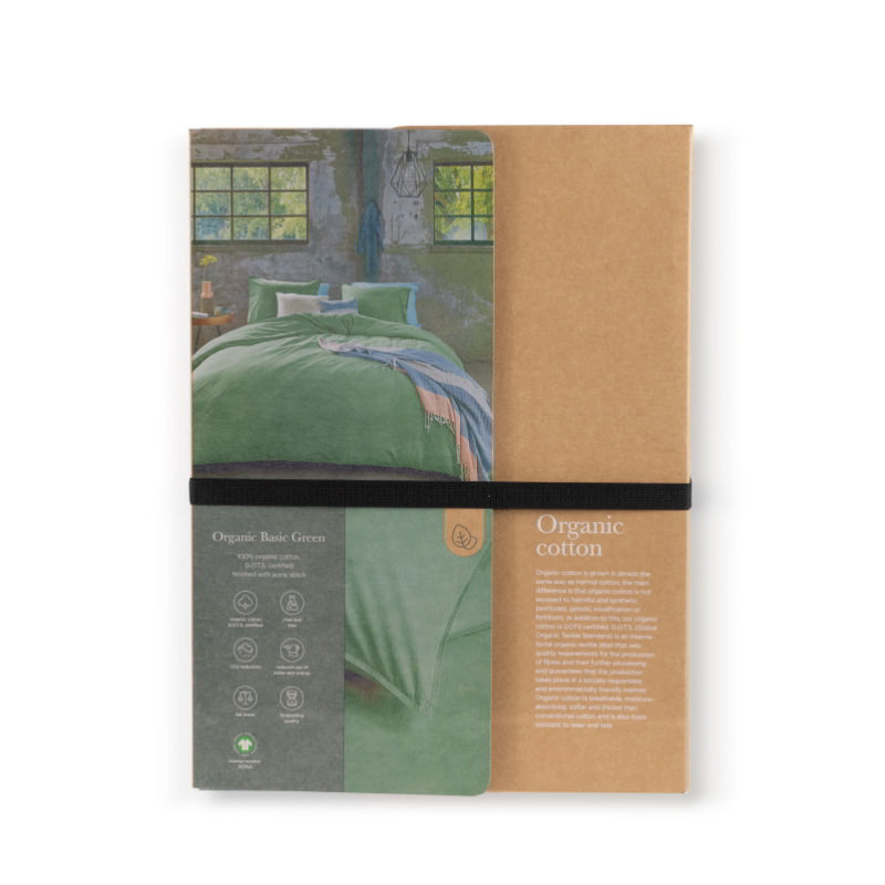 Bedding House Organic Cotton Basic Green Quilt Cover Set (6683623718956)