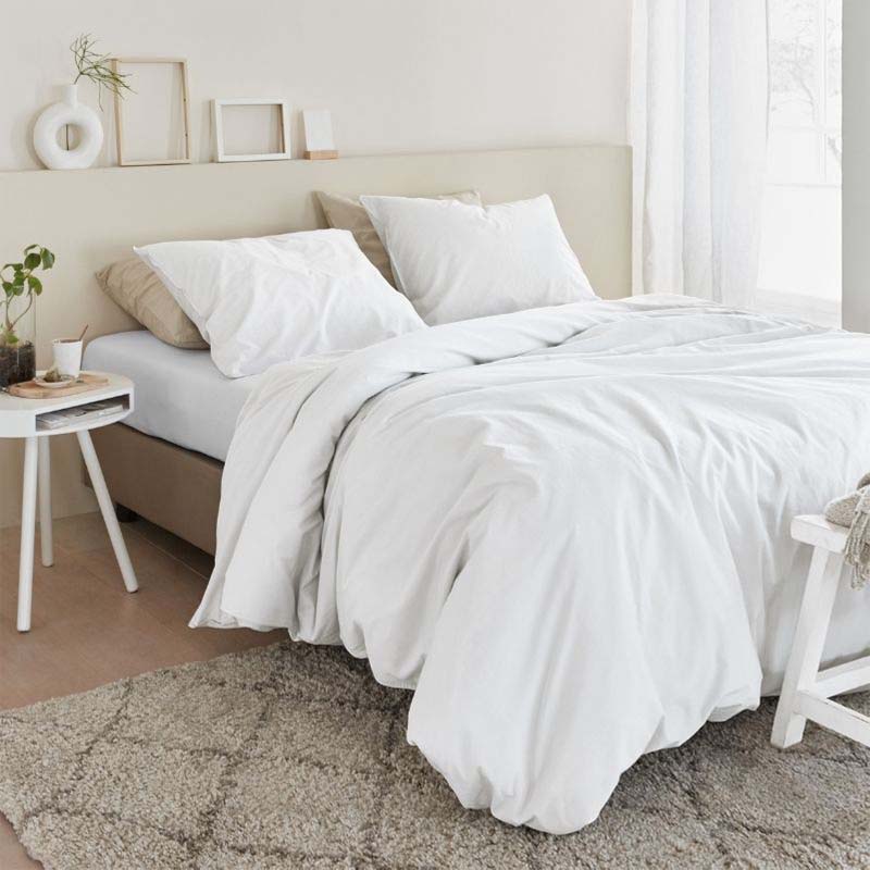 Bedding House Organic Cotton Basic White Quilt Cover Set (6683623555116)
